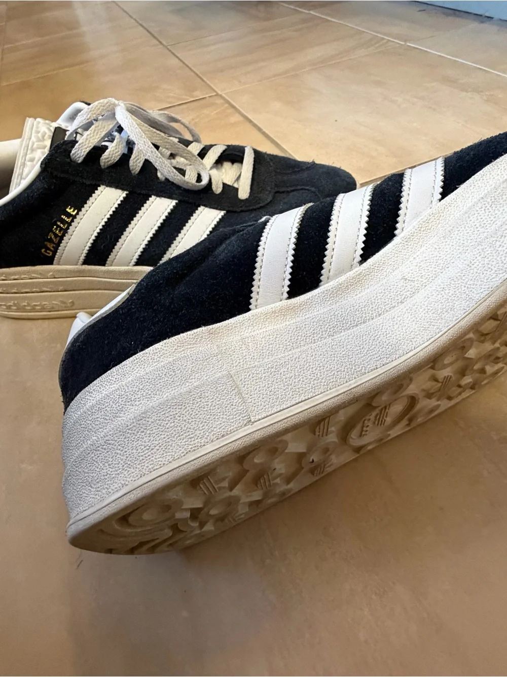 adidas Kids Gazelle Suede Sneakers in Black and White